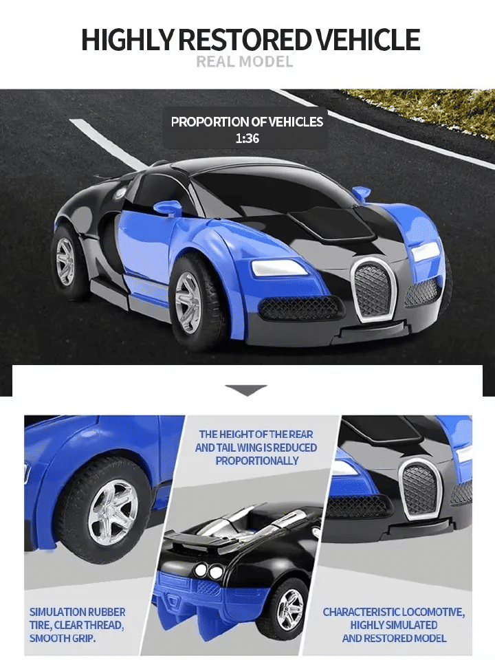 Automatic Transforming Robot Toy Car with Collision Deformation