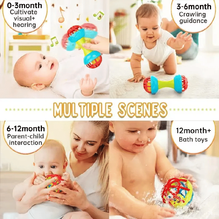 Generic Textured Sensory Rattle Ball Newborn Educational Grasp Toy