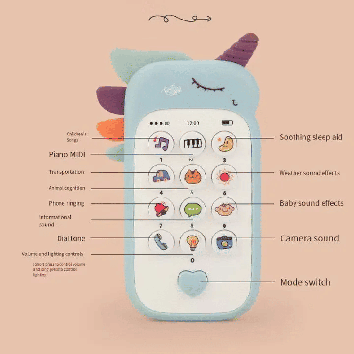 Generic Musical Telephone Toy Early Educational Learning Cellphone for Kids