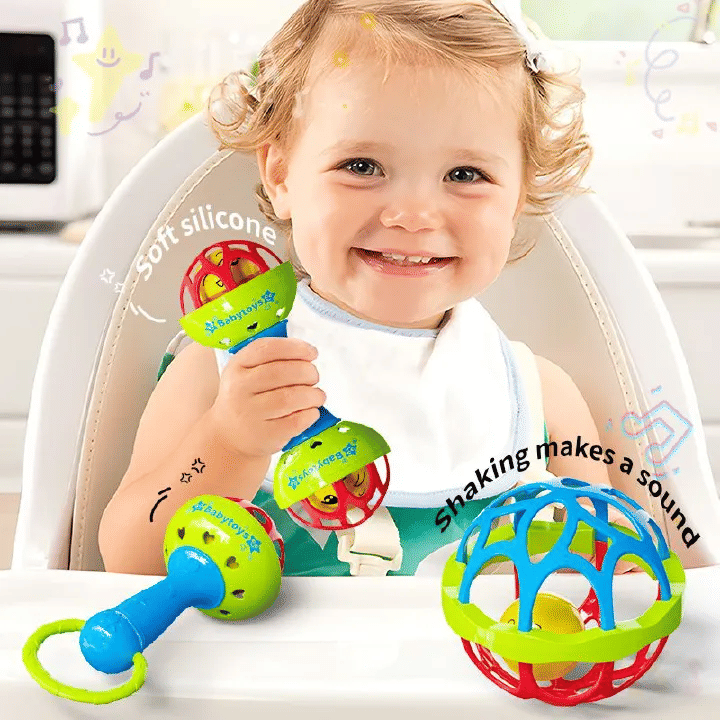 Generic Textured Sensory Rattle Ball Newborn Educational Grasp Toy
