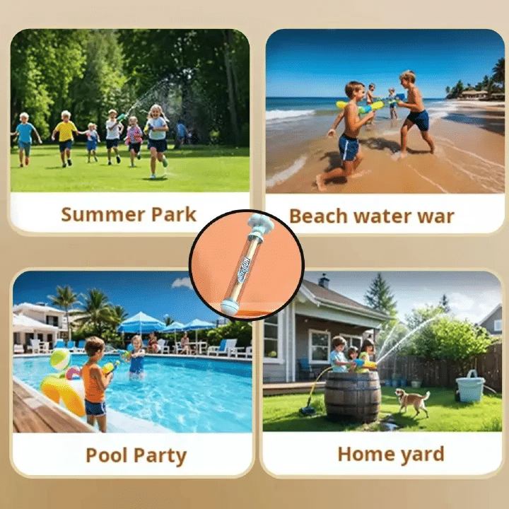 Fireworks Spray Pull-Back Water Gun for Kids Pool Play