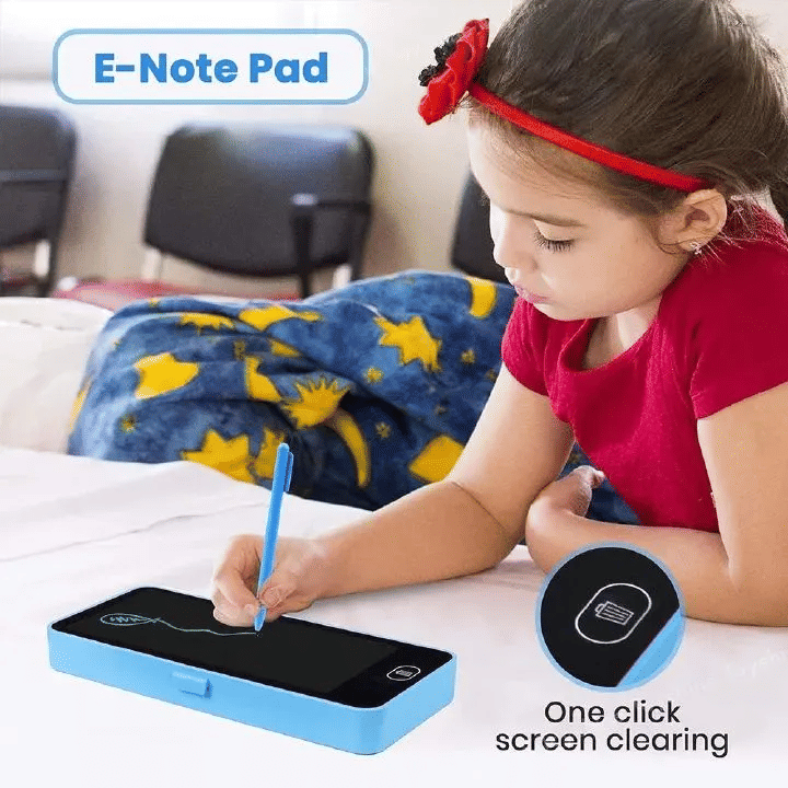 Generic 2-in-1 LCD Screen Pencil Case Erasable Drawing Board Stationery Box