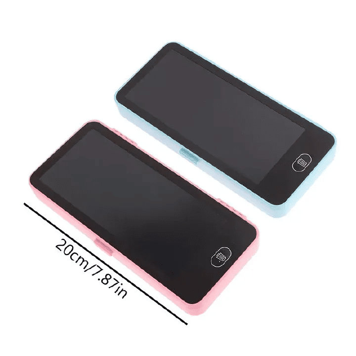 Generic 2-in-1 LCD Screen Pencil Case Erasable Drawing Board Stationery Box