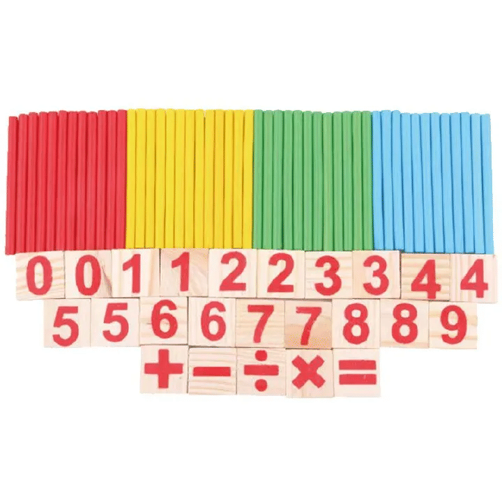 Wooden Math Counting Sticks Educational Set for Preschool Montessori Learning