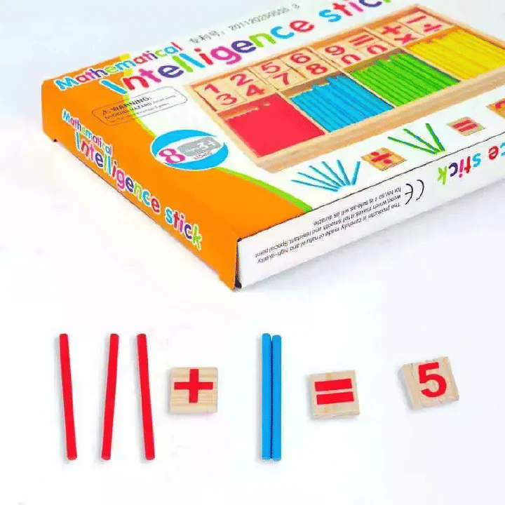Wooden Math Counting Sticks Educational Set for Preschool Montessori Learning