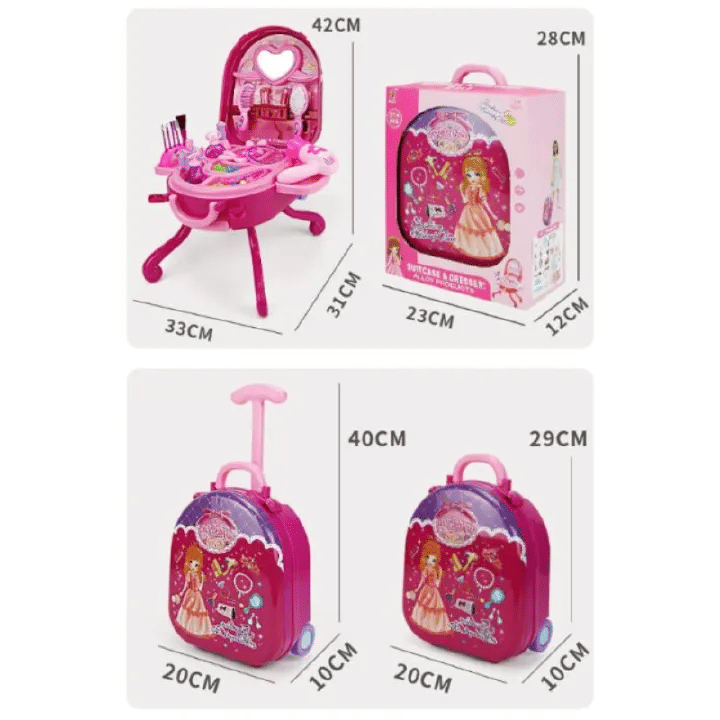 Generic 3-in-1 Kids Makeup Toy Set, 36-Piece Pretend Play Vanity