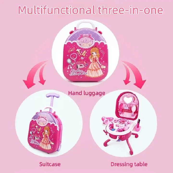 Generic 3-in-1 Kids Makeup Toy Set, 36-Piece Pretend Play Vanity