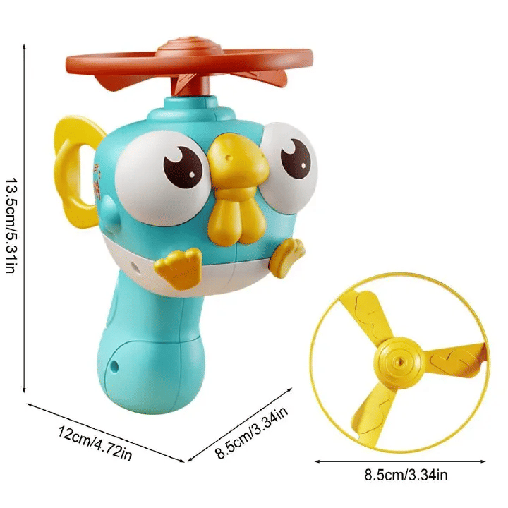 Bamboo Dragonfly Flying Saucer Launch Toy for Kids Outdoor Games