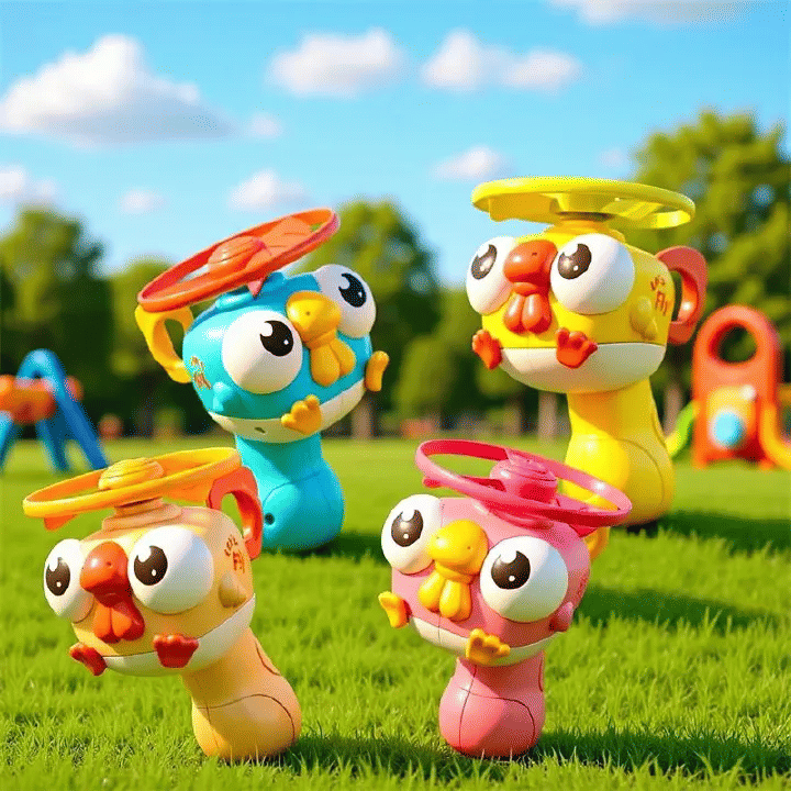 Bamboo Dragonfly Flying Saucer Launch Toy for Kids Outdoor Games