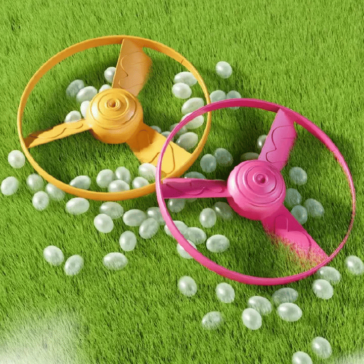Bamboo Dragonfly Flying Saucer Launch Toy for Kids Outdoor Games