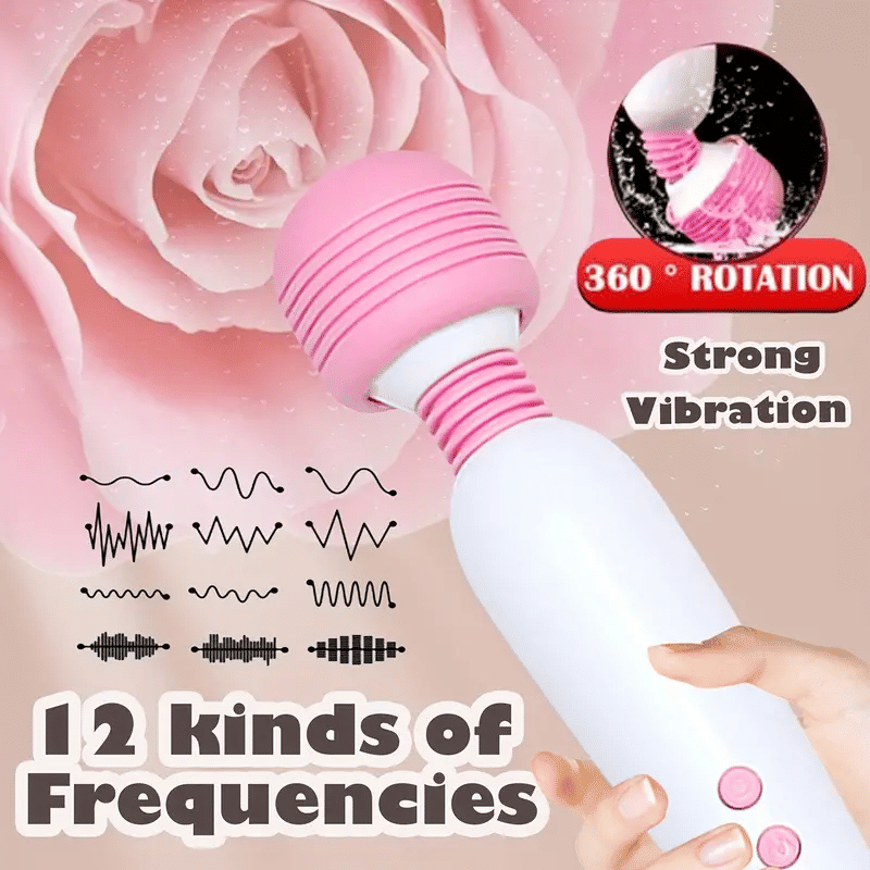 Powerful Rechargeable AV Stick Vibrator for Women with 360° Rotating Function