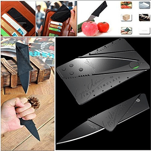 2pcs Credit Card Folding Knife Set Stainless Steel Survival Tool