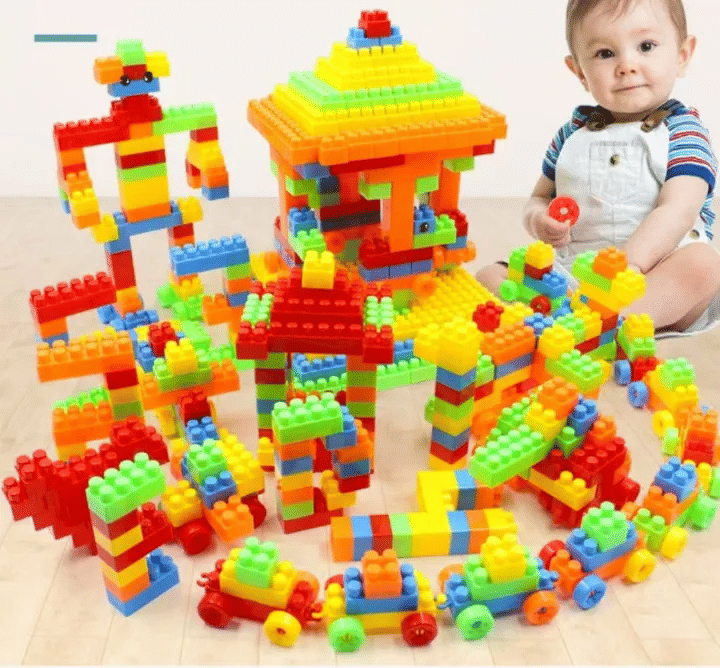 100pc Educational Building Blocks Set Kids Construction Toys Multi-Color