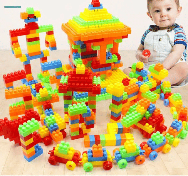 100pc Educational Building Blocks Set Kids Construction Toys Multi-Color
