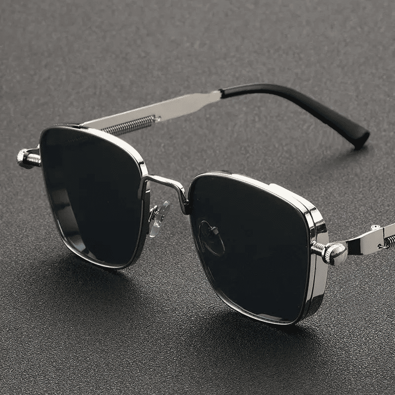 Retro Steampunk Square Metal Sunglasses UV400 Protection Unisex Fashion Eyewear