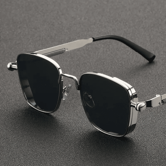 Retro Steampunk Square Metal Sunglasses UV400 Protection Unisex Fashion Eyewear