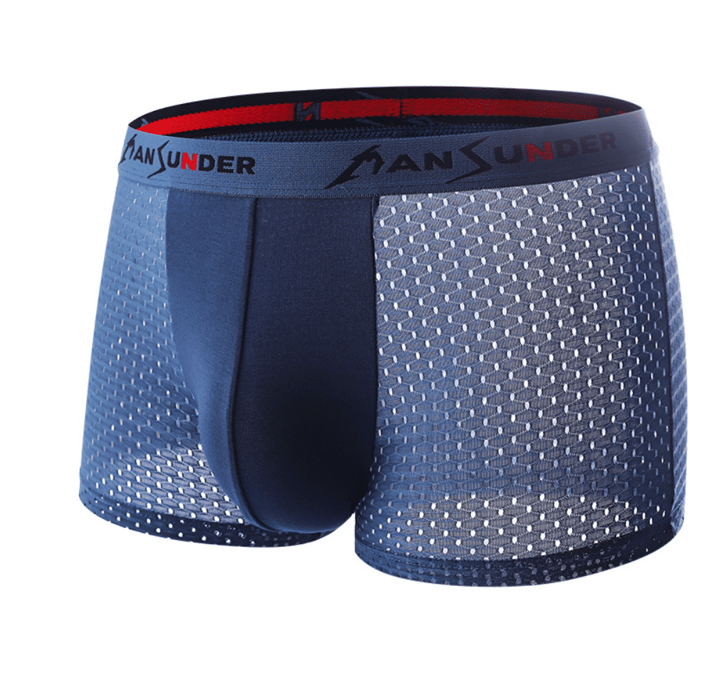 4-Pack Men's Breathable Ice Silk Boxer Briefs - Quick Dry Mesh Shorts