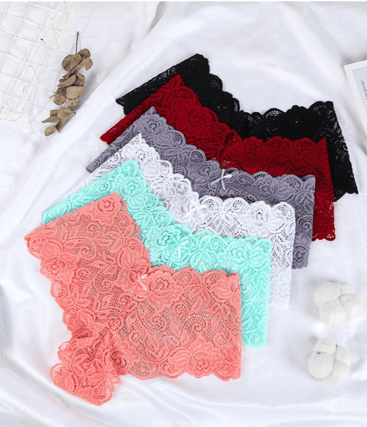 5-Pack Plus Size Seductive Lace Boyshorts Panties – Comfortable Low Waist Underwear