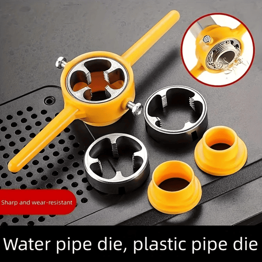 6-Piece Water Pipe Die Set Manual Threader Tool Kit