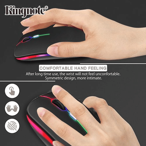 1000mAh Kingnote Wireless Bluetooth Luminous Mouse 2.4GHz Rechargeable for PC/Laptop/Tablet