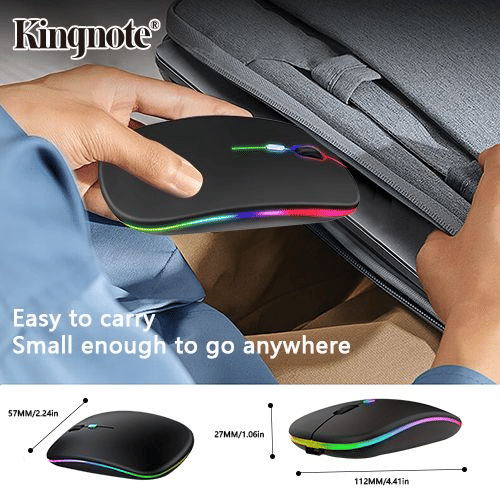 1000mAh Kingnote Wireless Bluetooth Luminous Mouse 2.4GHz Rechargeable for PC/Laptop/Tablet