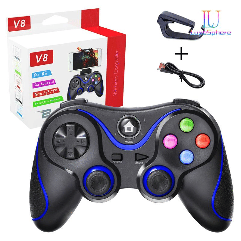 V8 2.4G Bluetooth Wireless Game Controller for Android PC PS3 PS4 Switch Gaming