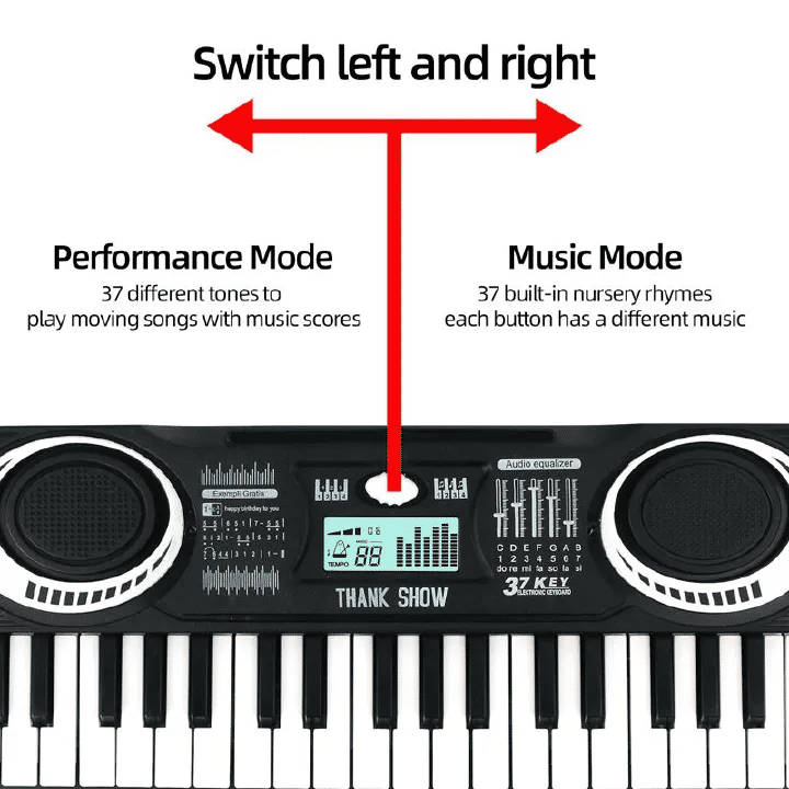 37-Key Kids Electronic Keyboard Piano Simulation Toy Educational Instrument Black