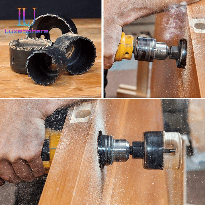 21-Piece Carbon Steel Hole Saw Kit for Wood and PVC