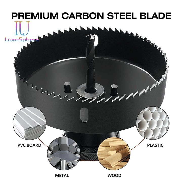 21-Piece Carbon Steel Hole Saw Kit for Wood and PVC