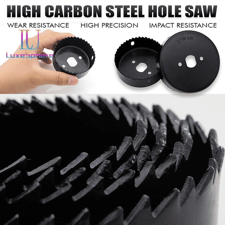 21-Piece Carbon Steel Hole Saw Kit for Wood and PVC