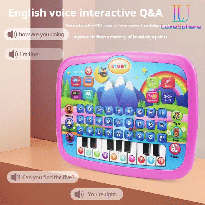 Kids' Educational Learning Tablet Toy with Music and Keyboard