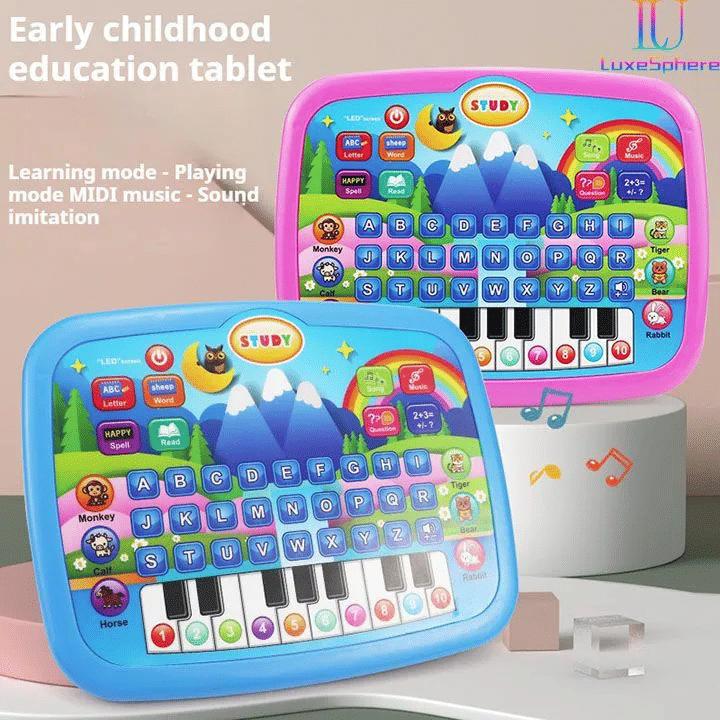 Kids' Educational Learning Tablet Toy with Music and Keyboard