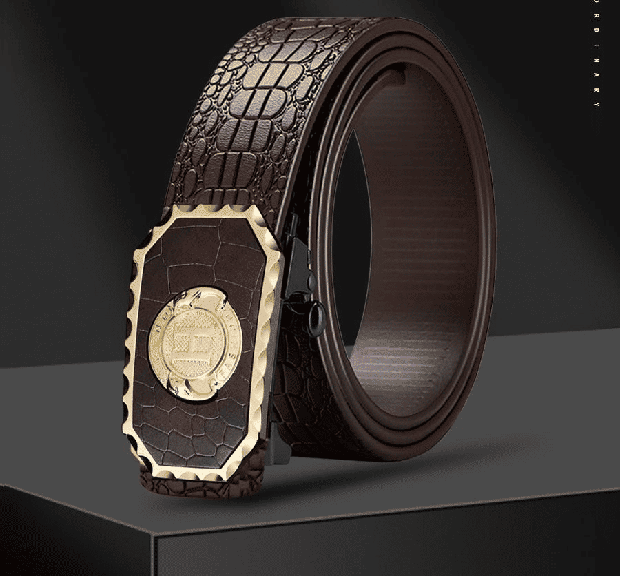 Men's High-Quality Leopard Automatic Buckle Belt for Business & Casual Wear