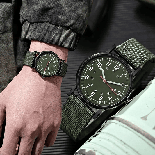 2025 Men's Military Sports Watch with Braided Strap and Luminous Dial