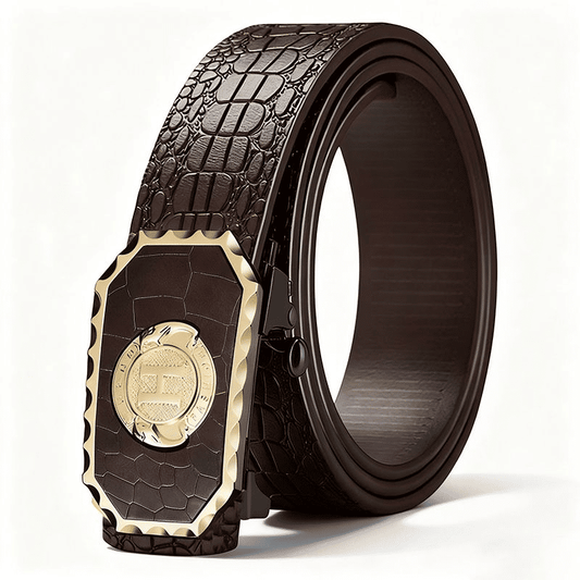 Men's High-Quality Leopard Automatic Buckle Belt for Business & Casual Wear