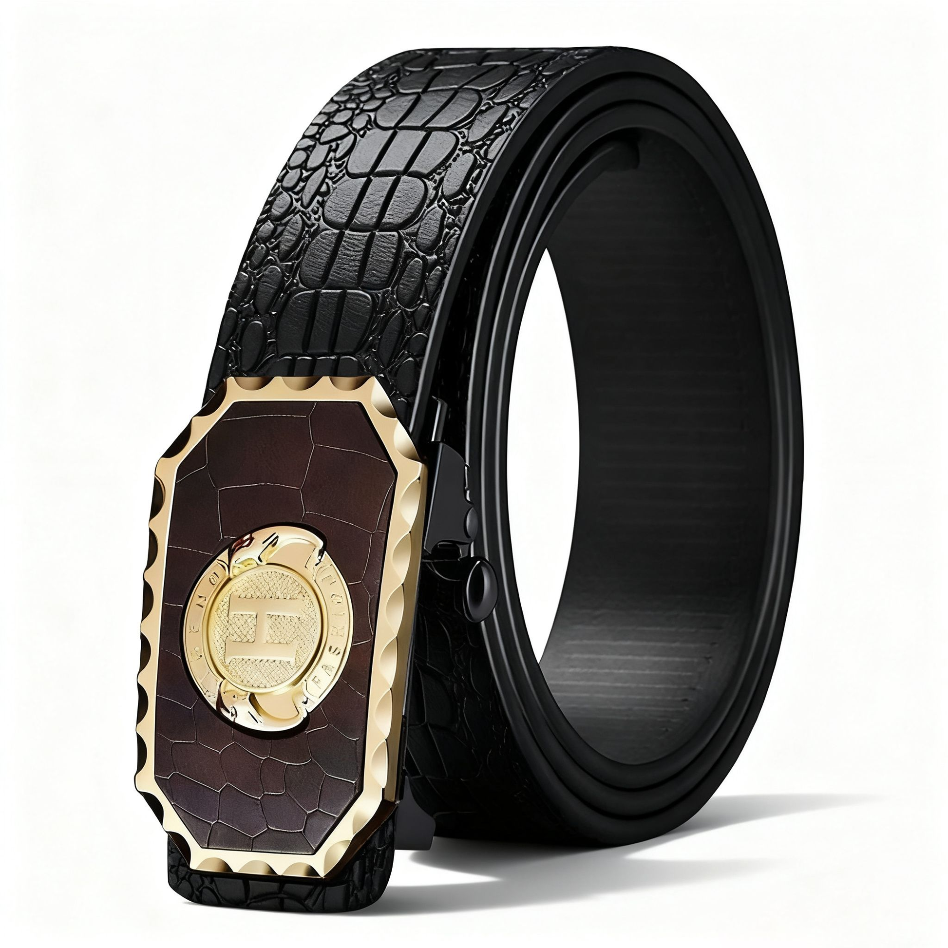 Men's High-Quality Leopard Automatic Buckle Belt for Business & Casual Wear