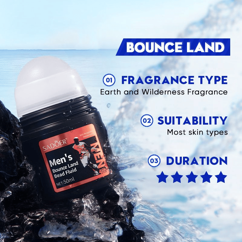 SADOER Men's Deodorant Bead Fluid Fresh Cool Sports Perfume