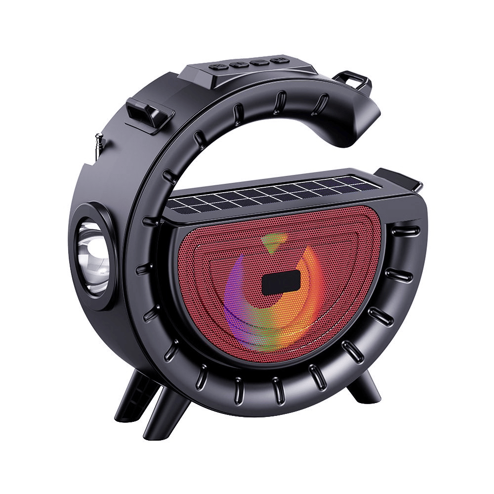 Solar Bluetooth Speaker with Torch Light: Portable, Loud Sound, Long Endurance