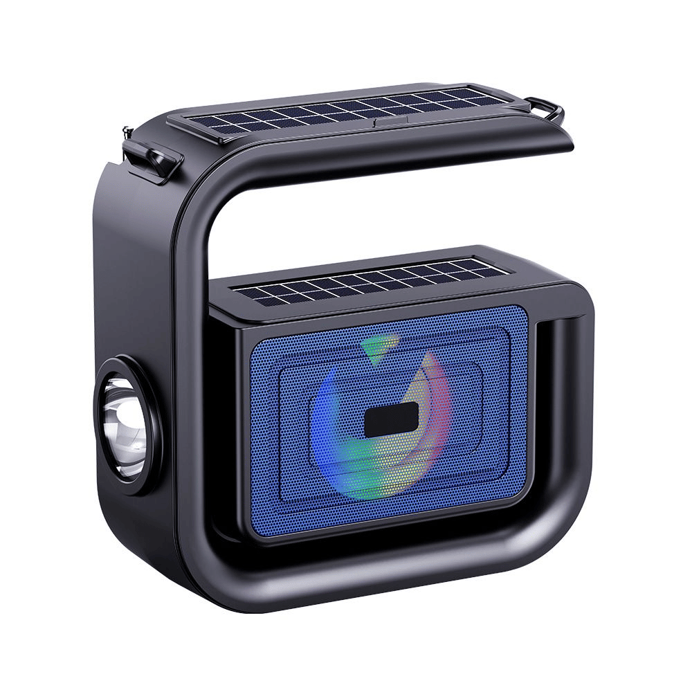 Solar Bluetooth Speaker with Torch Light: Portable, Loud Sound, Long Endurance