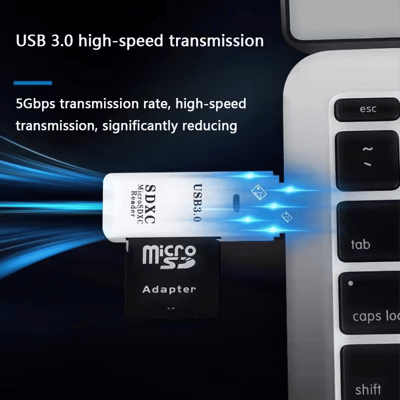 High-Speed USB 3.0 Multi-Functional 2-in-1 TF SD Card Reader for Devices