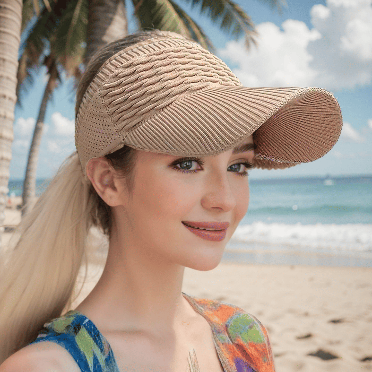 Stylish Fish Scale Knitted Baseball Cap - Hollow Top Summer Sun Hat