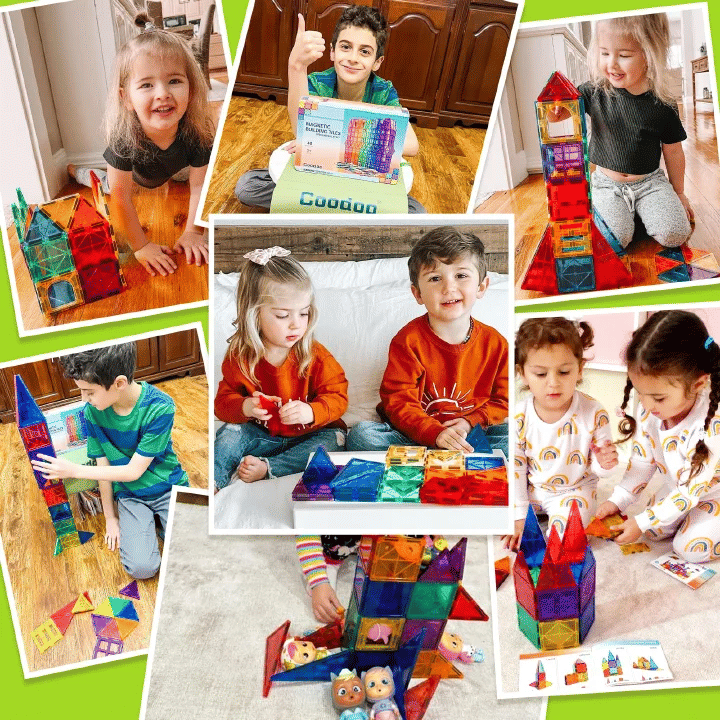 40-Piece Magnetic Building Tiles Educational Stacking Blocks For Kids