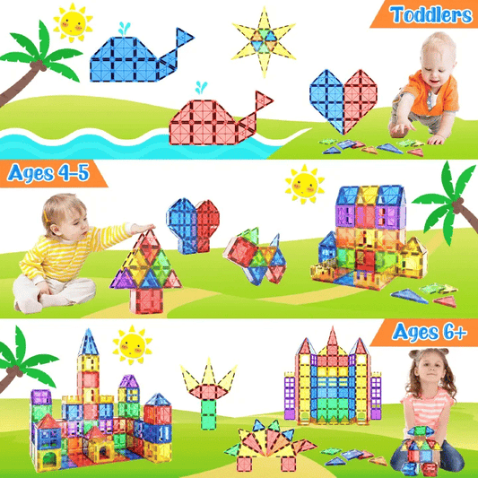 40-Piece Magnetic Building Tiles Educational Stacking Blocks For Kids