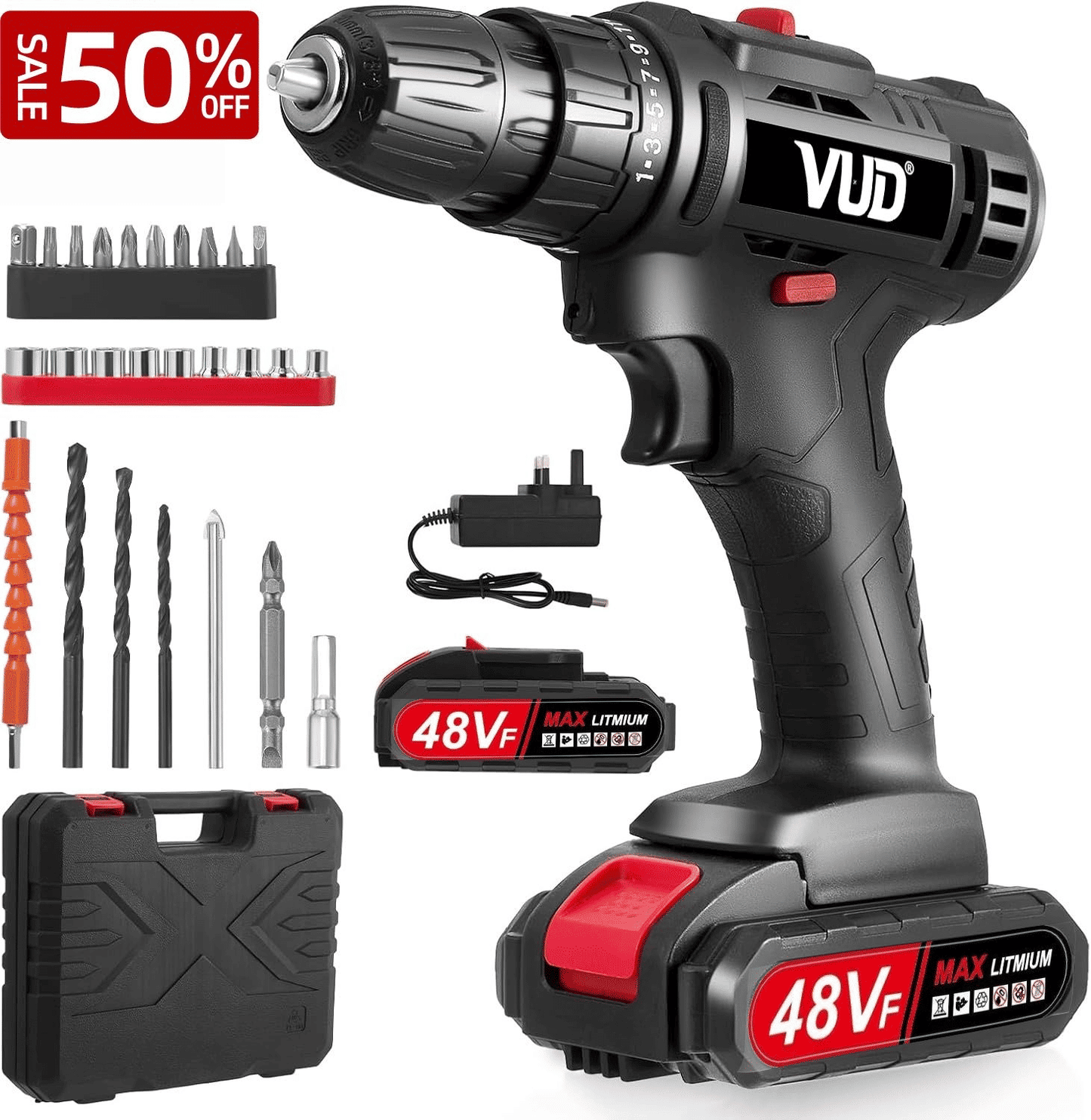 Generic 21V Cordless Impact Drill and Driver Power Tool Set