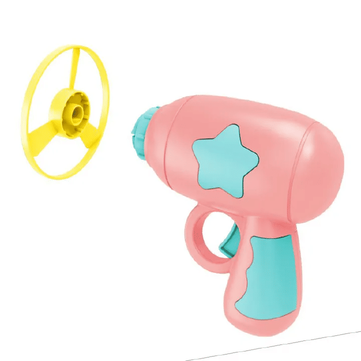Generic Glowing Bamboo Dragonfly Catapult Pistol Spinning Frisbee Toy