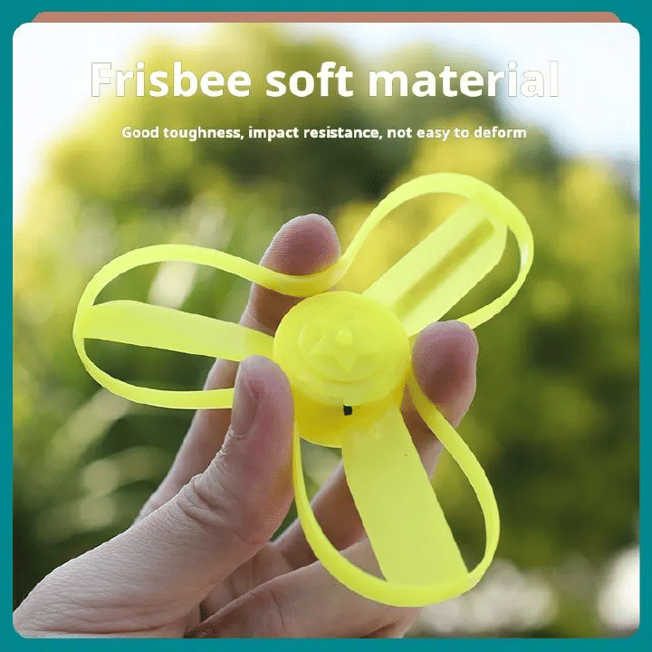 Generic Glowing Bamboo Dragonfly Catapult Pistol Spinning Frisbee Toy