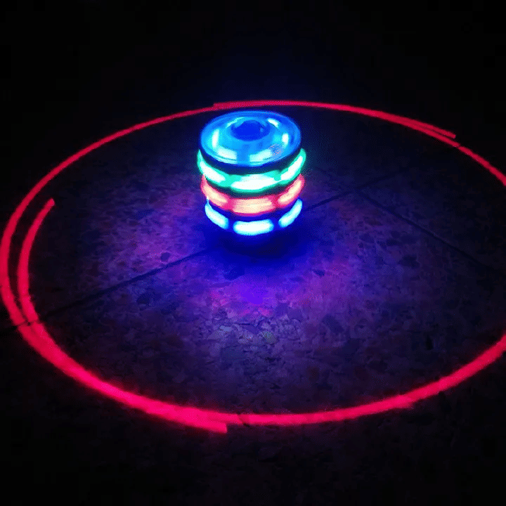 Laser Gyroscope Nostalgic Toy with Music and Automatic Rotation