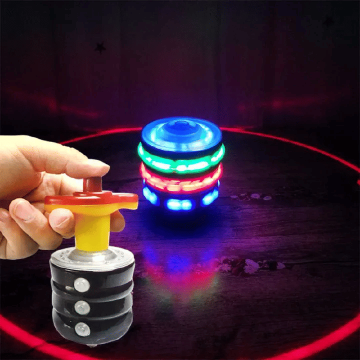 Laser Gyroscope Nostalgic Toy with Music and Automatic Rotation