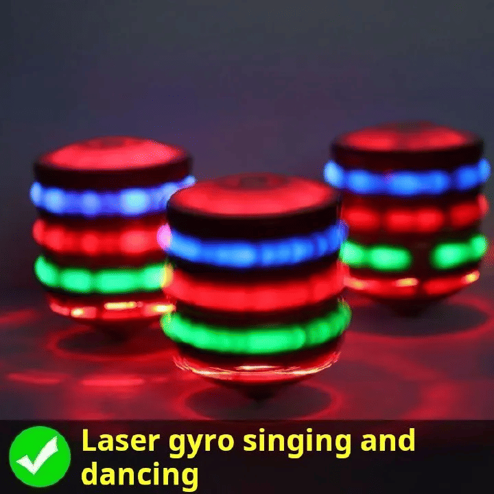 Laser Gyroscope Nostalgic Toy with Music and Automatic Rotation