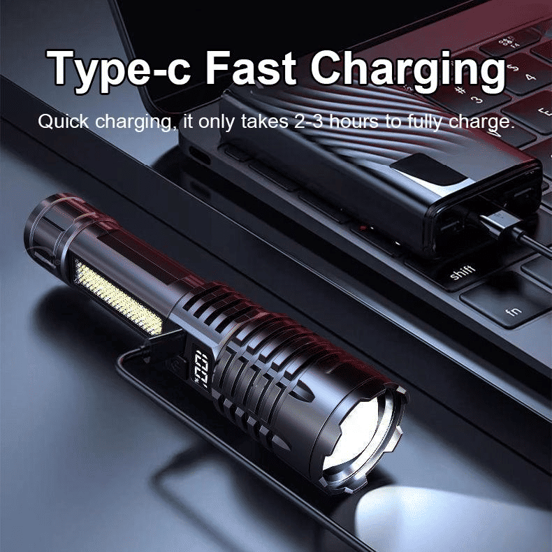 Portable Rechargeable LED Flashlight Waterproof Telescopic Zoom Emergency Torch